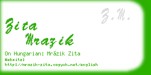 zita mrazik business card