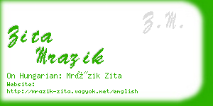zita mrazik business card